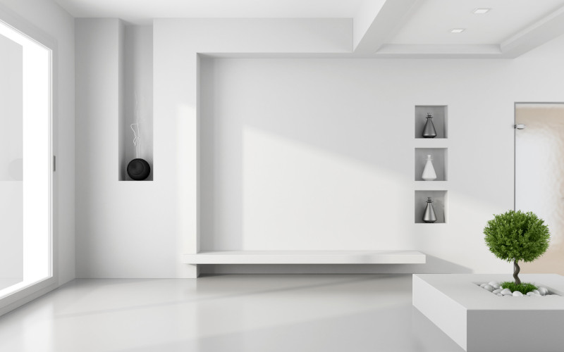 Reliefs et niches décoratives sur doublage mur
